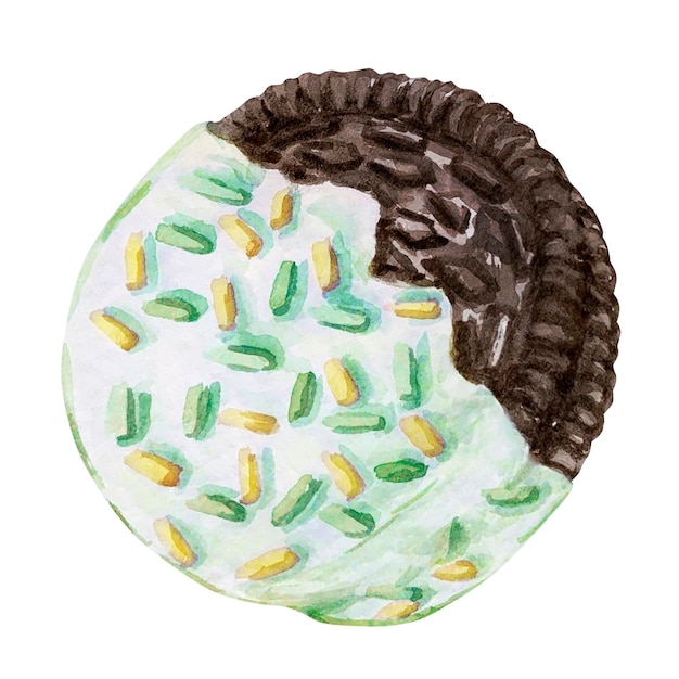 Aquarel chocoladekoekje gedoopt