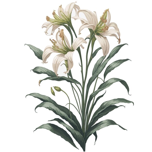 Aquarel Columbia Lily Clipart Floral Vector