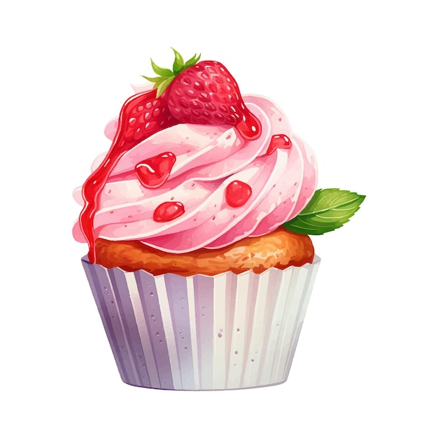 aquarel cupcake illustratie