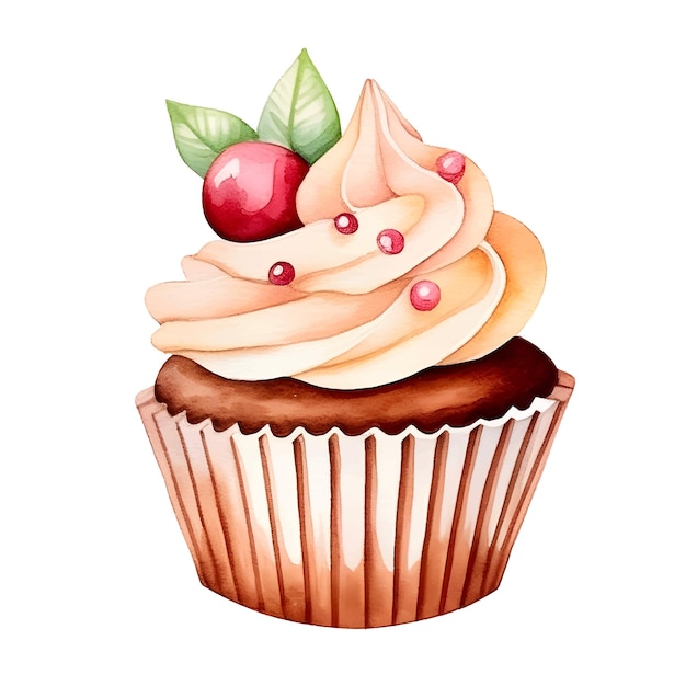 aquarel cupcake illustraties illustratie