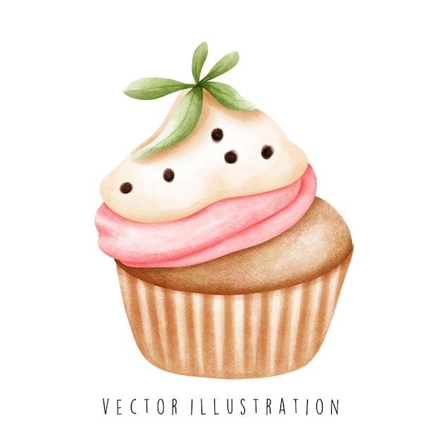 Aquarel cupcake