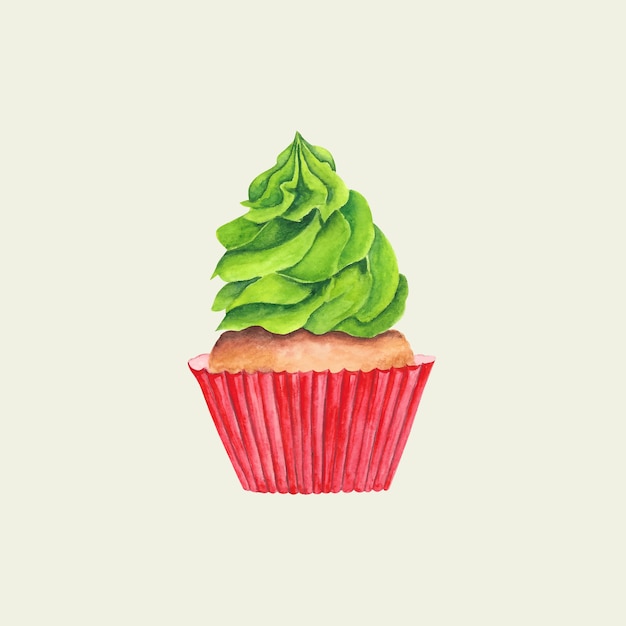 Vector aquarel cupcake