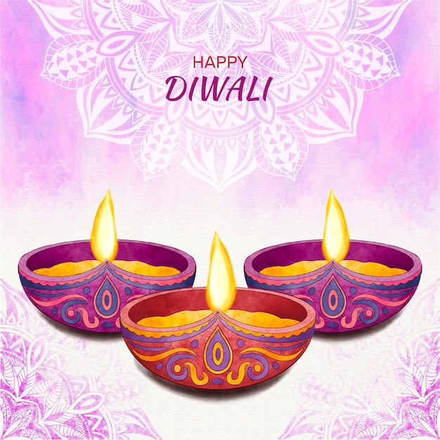 Aquarel diwali concept