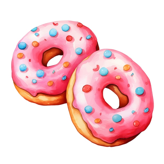 Aquarel donuts clipart collectie