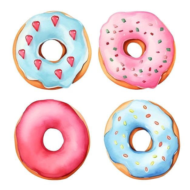 aquarel donuts clipart collectie