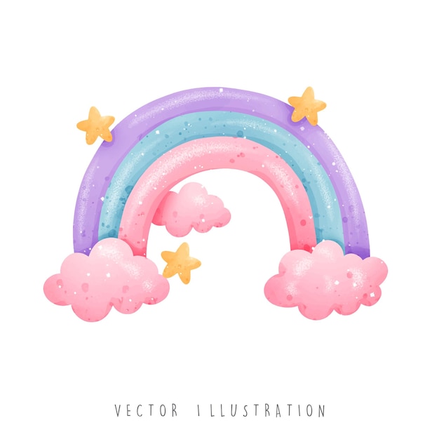 Aquarel eenhoorn regenboog vectorillustratie