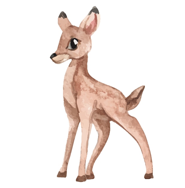 Aquarel fawn illustratie voor kinderen