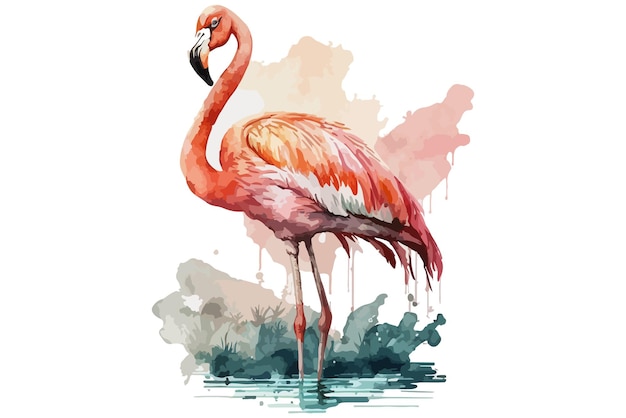 aquarel Flamingo vectorillustratie