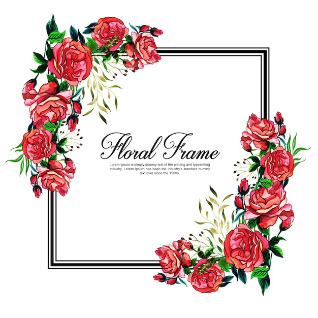 Aquarel floral frame multi-purpose achtergrond