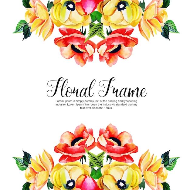 Aquarel Floral Frame Multi-Purpose Achtergrond