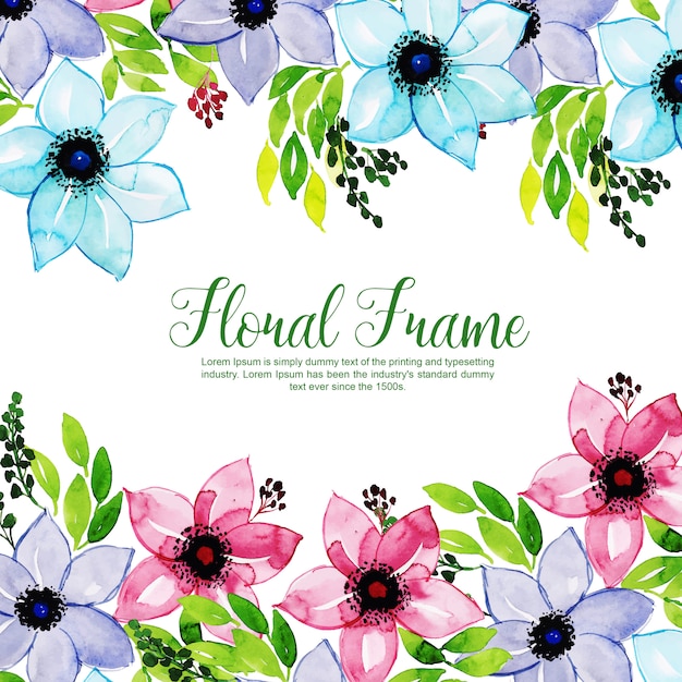 Aquarel floral frame multi-purpose achtergrond