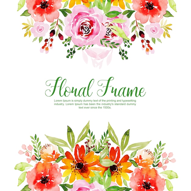 Aquarel Floral Frame Multi-Purpose Achtergrond