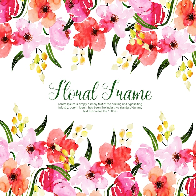 Aquarel Floral Frame Multi-Purpose Achtergrond