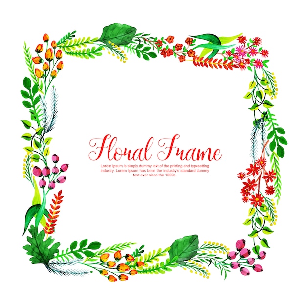 Aquarel Floral Frame Multi-Purpose Achtergrond