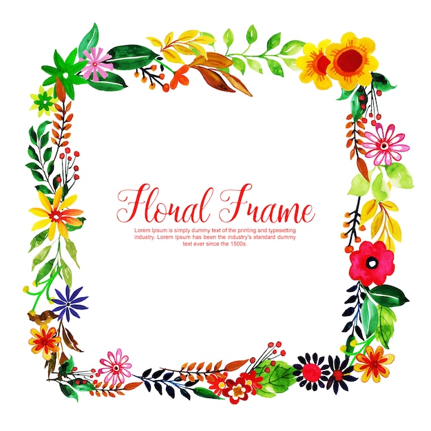 Aquarel Floral Frame Multi-Purpose Achtergrond