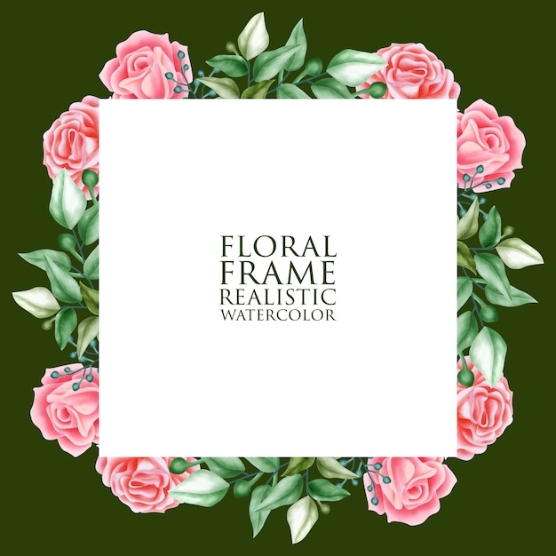 Vector aquarel floral frame sjabloon