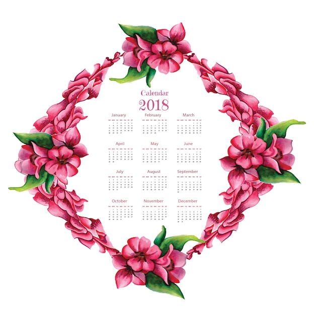 aquarel floral kalender