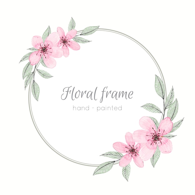 Vector aquarel frame met pastel bloemen