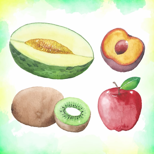 Vector aquarel fruit collectie