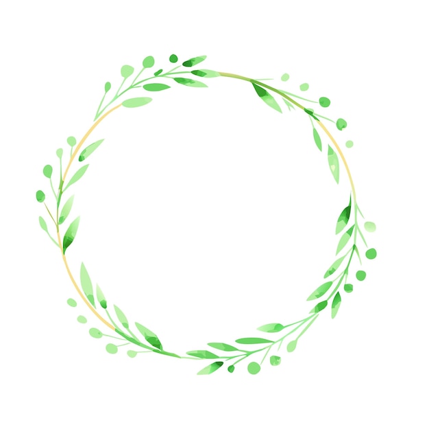 Aquarel Groen Groen Krans Frame