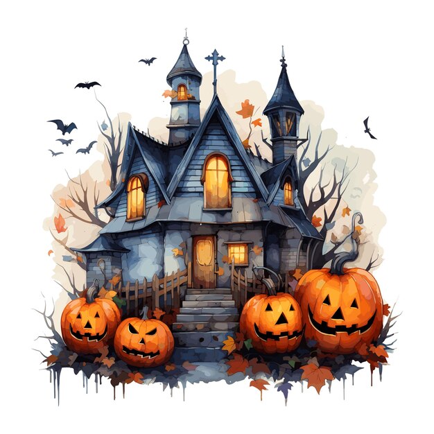 Aquarel Halloween Clipart illustratie gemaakt met generatieve AI-technologie