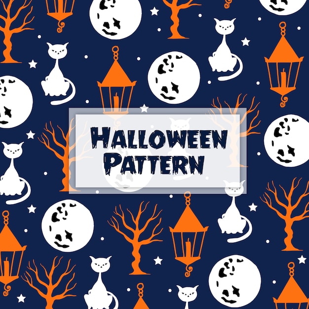 Aquarel halloween elementen patroon achtergrond