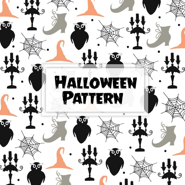 Aquarel halloween elementen patroon achtergrond