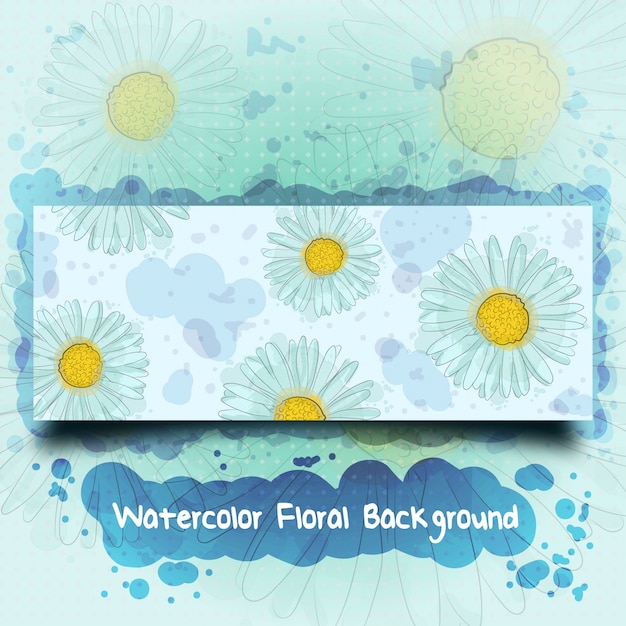 Vector aquarel hand getekend floral banner achtergrond