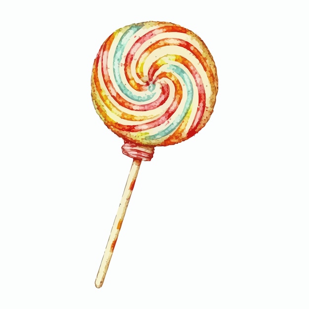 Aquarel hand getekend zoete dessert lollipop illustratie Handgetekende illustratie geïsoleerd op een witte achtergrond in boho-stijl