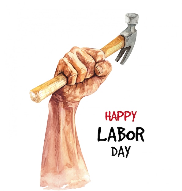 Aquarel Happy Labor dag illustratie.