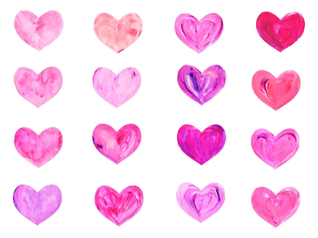 Aquarel harten voor st Valentijnsdag vector