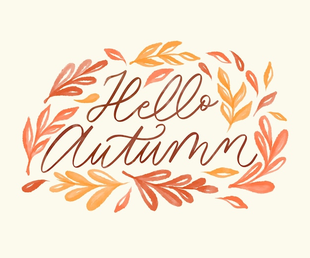 Aquarel herfst belettering