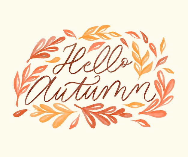 Vector aquarel herfst belettering