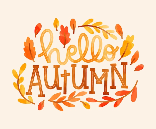 Aquarel herfst belettering