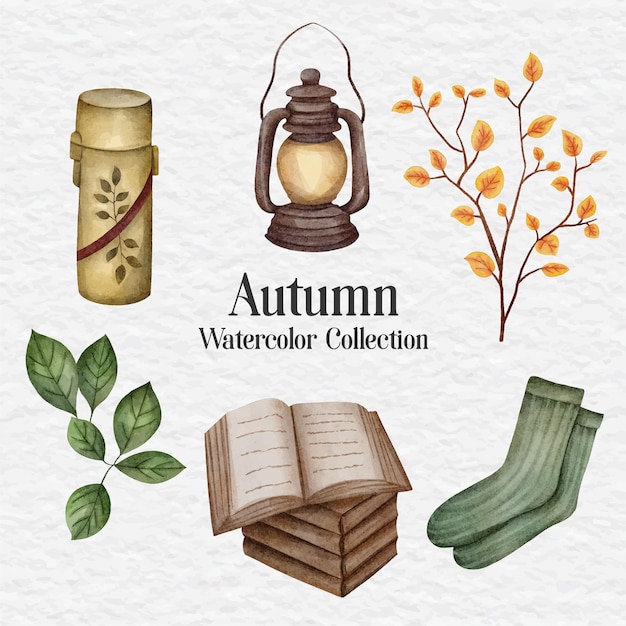 aquarel herfst clip art collectie set illustratie