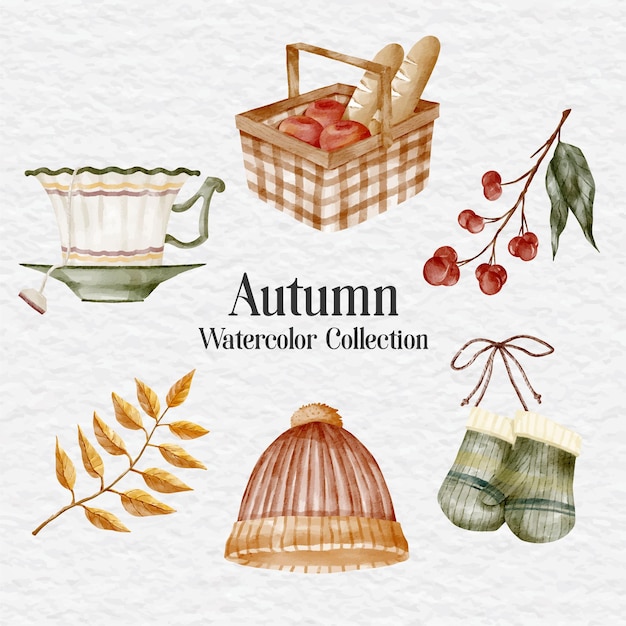 aquarel herfst clip art collectie set illustratie