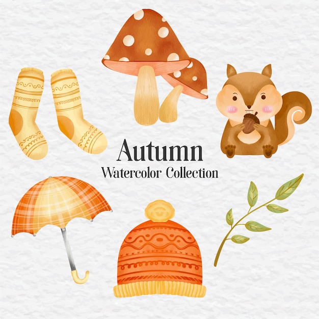 aquarel herfst clip art collectie set illustratie