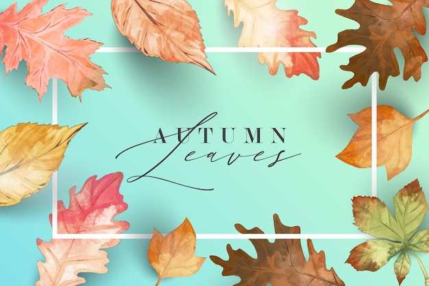 aquarel herfstbladeren achtergrond herfst thema frame voor groet bruiloft kaart gelukkig bedankt geven