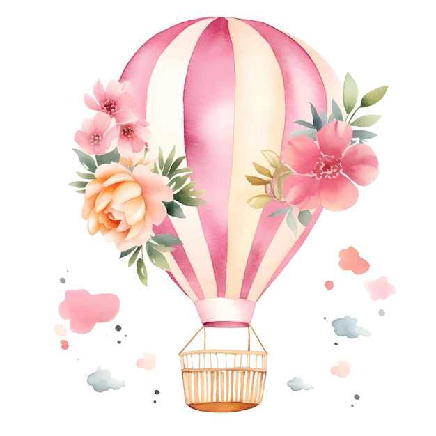 aquarel hete luchtballon Cartoon ballon clipart