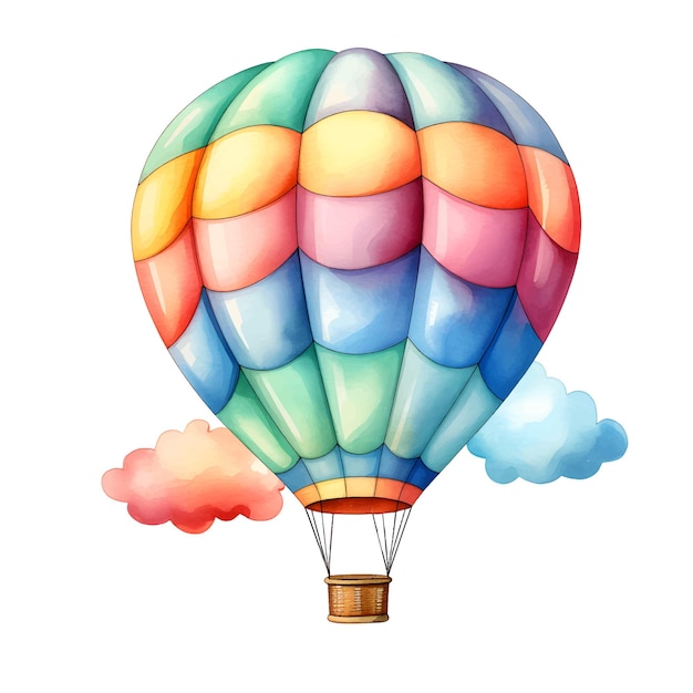 Aquarel hete luchtballon cartoon ballon clipart