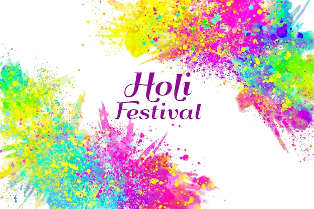 Vector aquarel holi festival