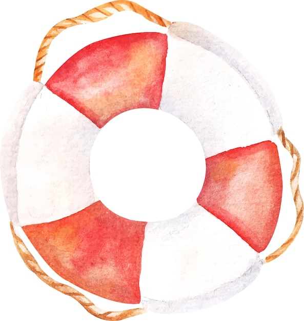 Aquarel illustratie van een reddingsring