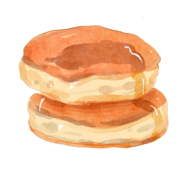 Vector aquarel illustratie van pannenkoek