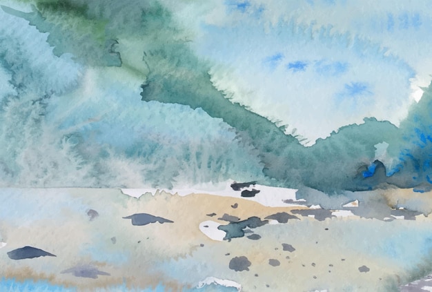 Aquarel in blauwtinten