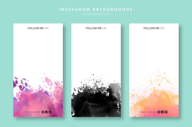 Aquarel instagram verhalen achtergrond