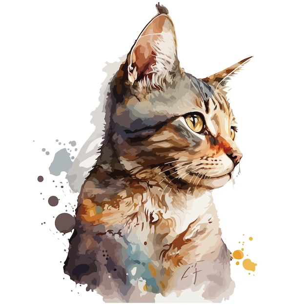 Aquarel kat vectorillustratie