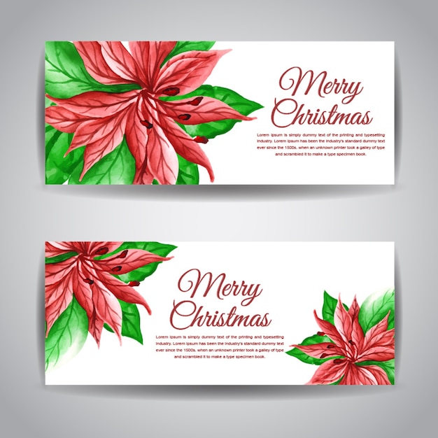 Aquarel Kerst Banners