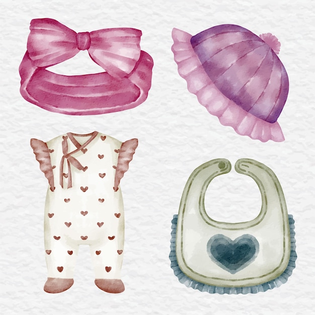 Aquarel kinder babykleding set
