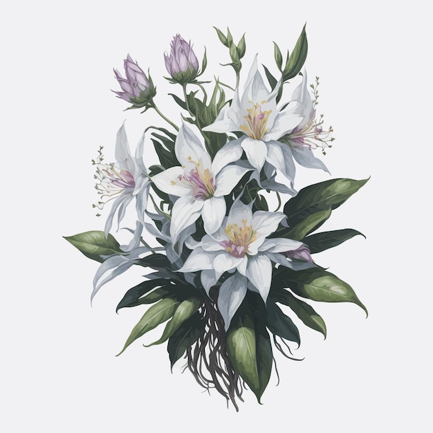 Aquarel Laelia Clipart Floral Vector