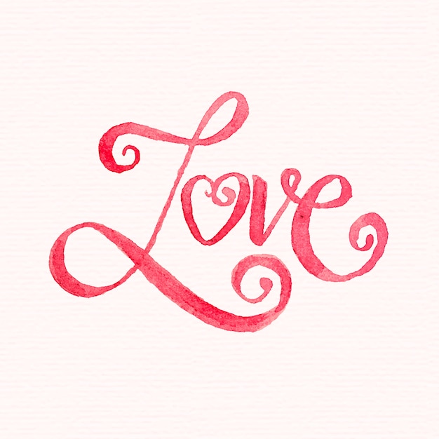 Aquarel liefdesbelettering